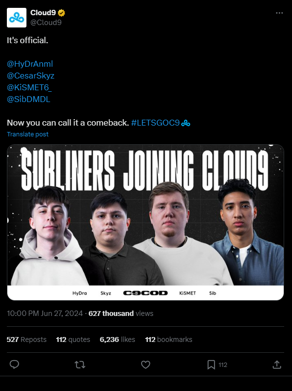 Cloud9 подписывает составы CDL и Warzone — изображение 2