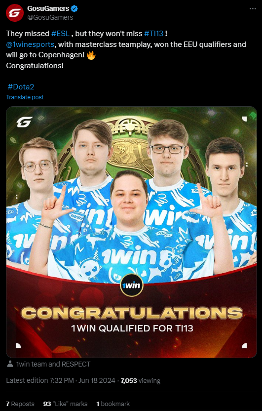 1win Преодолейте все препятствия и квалифицируйтесь на The International 13n — изображение 2