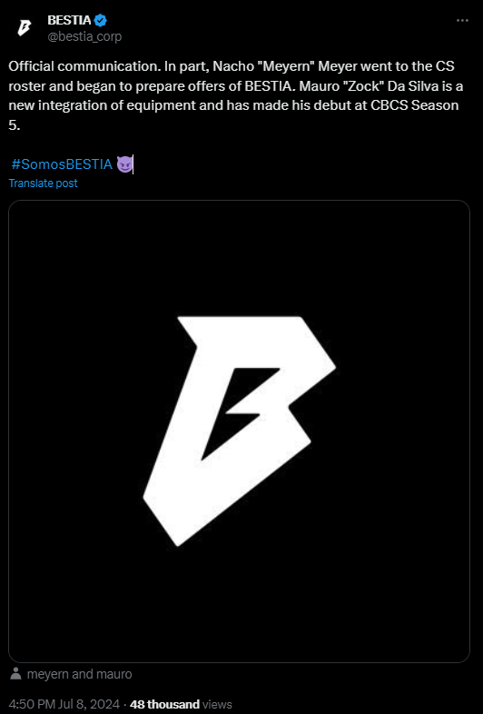 BESTIA Benches meyern, Вносит в зок Следующую Недостаточную кампанию CS2 2024 — изображение 2