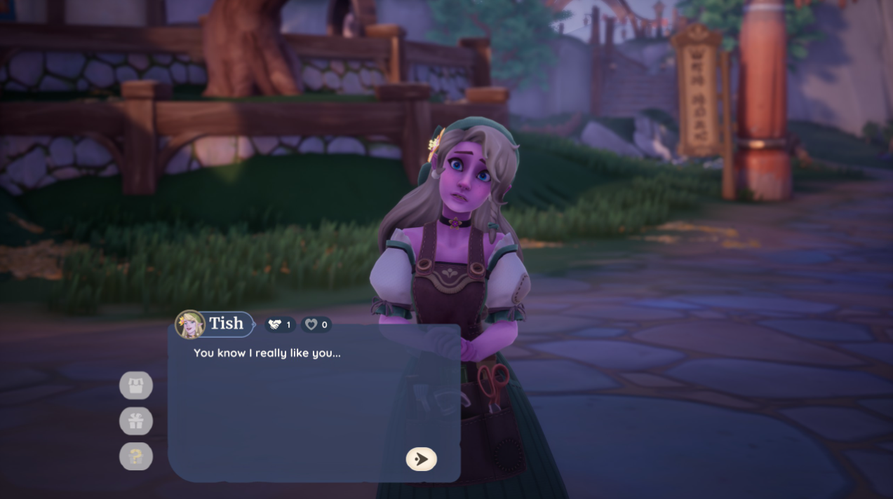 Смысловая часть диалога в Palia