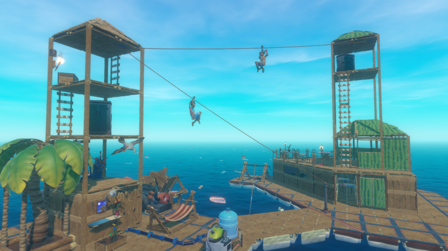 Деревянная постройка в Raft