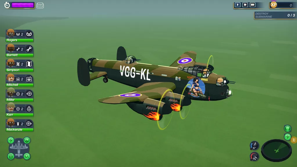 Геймплей Bomber Crew самолёт