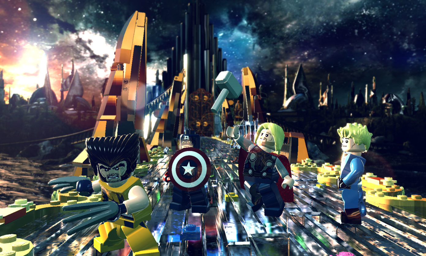 Персонажи LEGO Marvel Super в городе