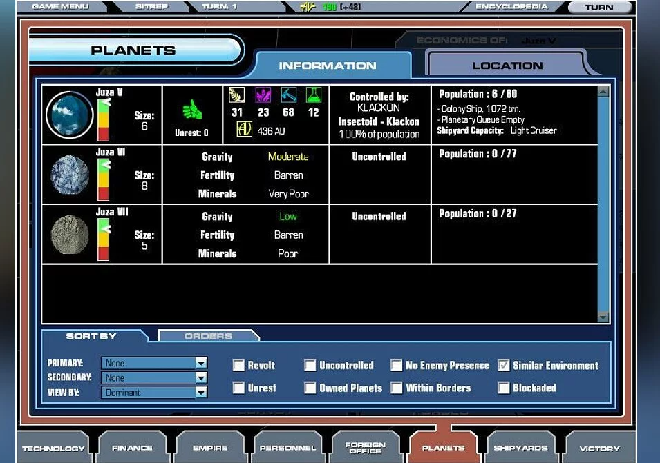 Master of Orion 3 геймплей