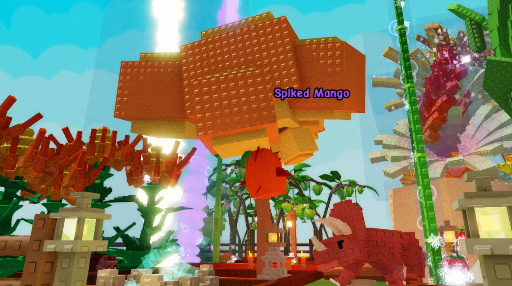 Испорченные вариации питомцев Grow a Garden - темный лис и ворона - на фоне туманного сада