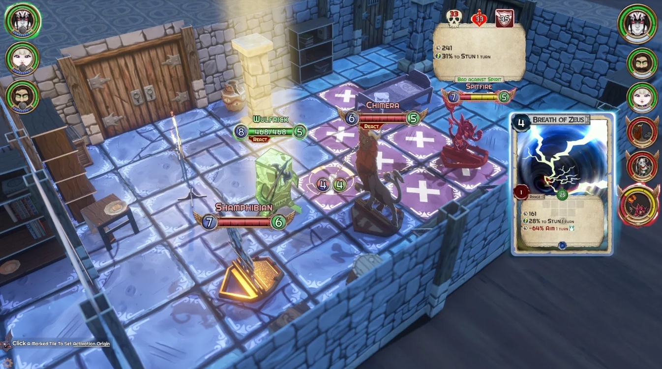 Combat mechanics, skills, and hero variety in Popup Dungeon