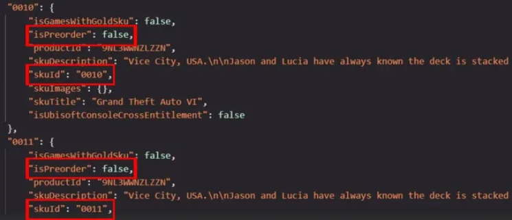 Lines of code from the Microsoft Store