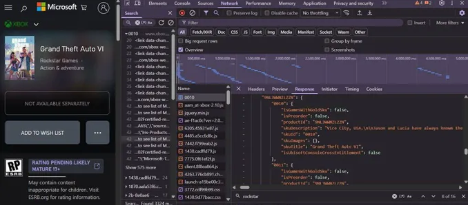 Lines of code from the Microsoft Store