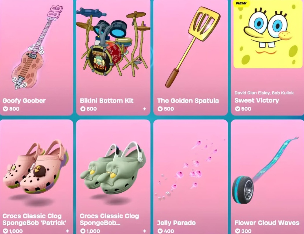 Получить скины и предметы Губки Боба