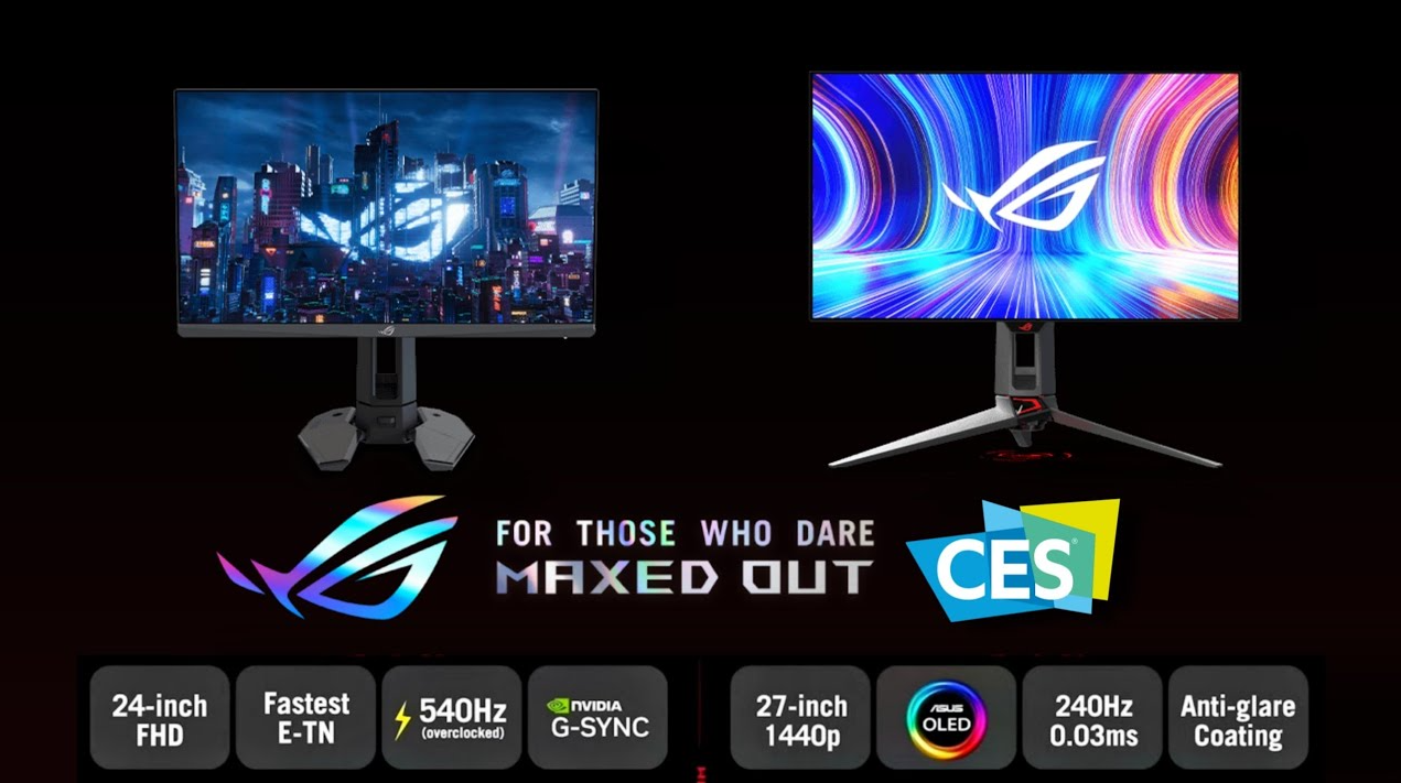 Сравнение матриц ЖК-дисплея ASUS ROG 540 Гц и OLED-дисплея